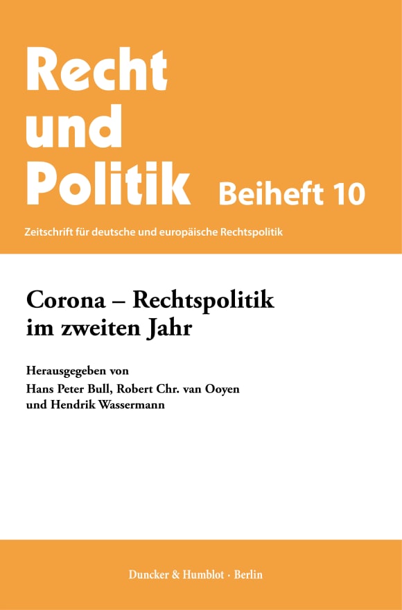 Cover Recht und Politik. Beihefte (BH RUP)