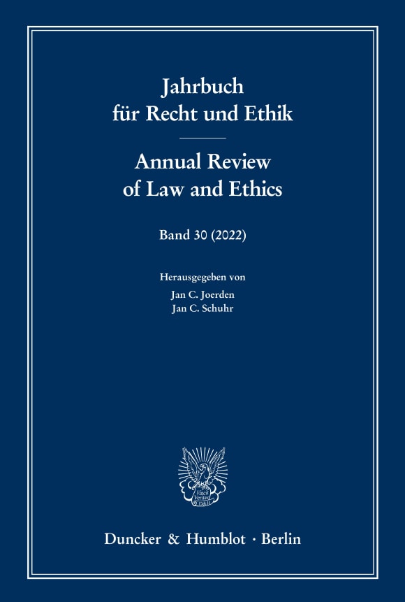 Cover Theologische Ethik bzw. Moralphilosophie zwischen positivem Recht und säkularer Ethik (JRE 1/2022)