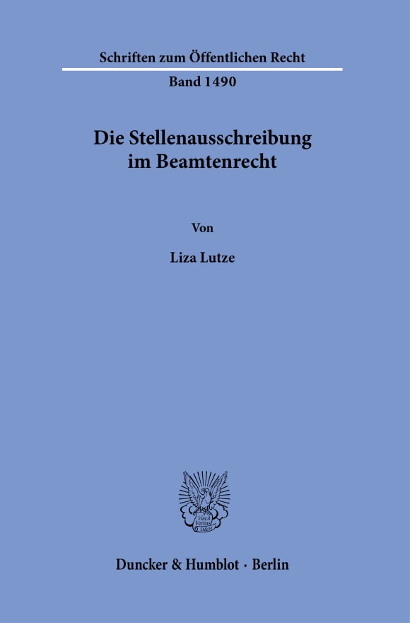 Cover Die Stellenausschreibung im Beamtenrecht