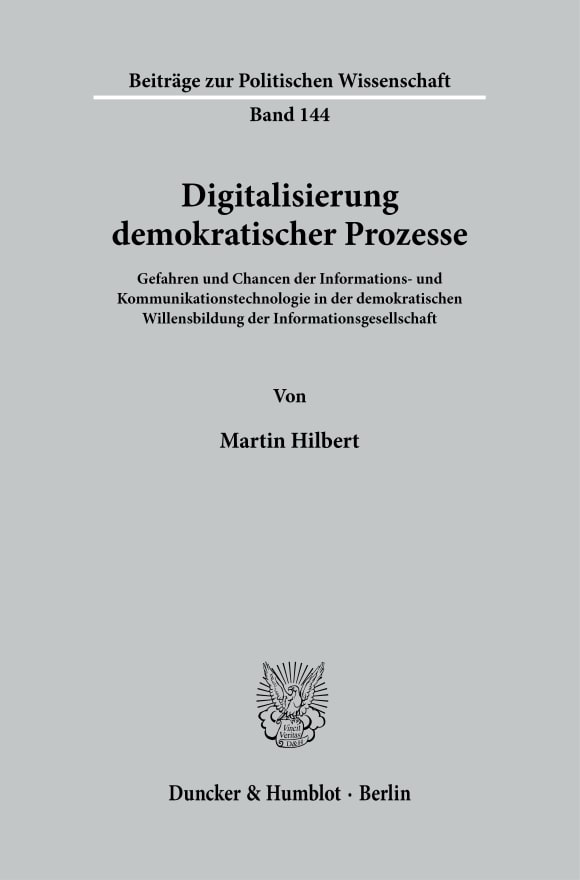 Cover Digitalisierung demokratischer Prozesse