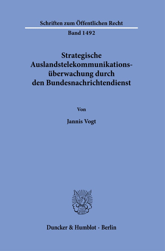 Cover Strategische Auslandstelekommunikationsüberwachung durch den Bundesnachrichtendienst