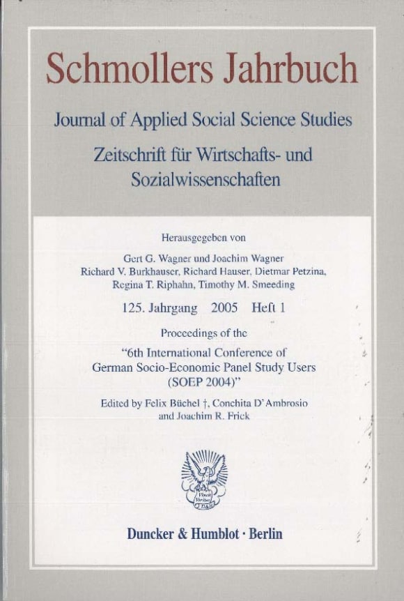 Cover Proceedings of the »6th International Conference of German Socio-Economic Panel Study Users (SOEP 2004)« (JCE 1/2005)