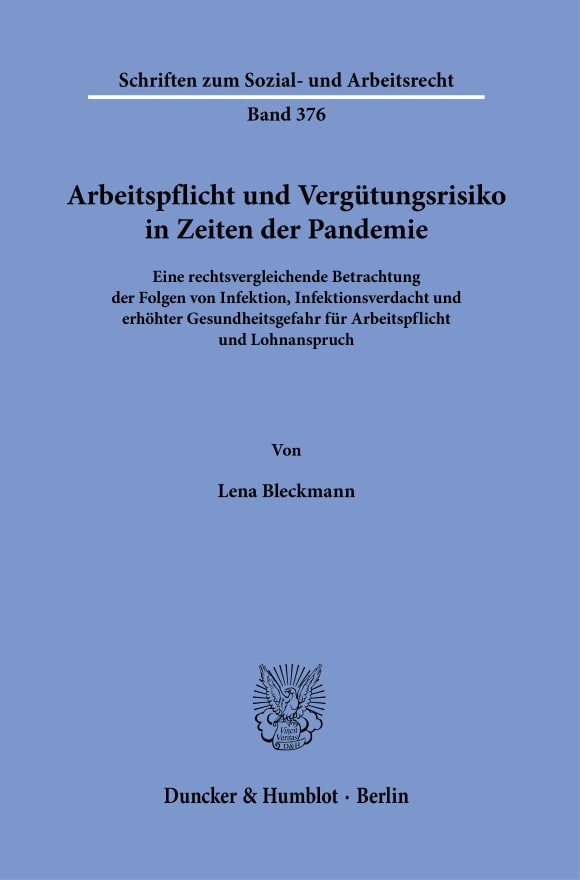 Cover Arbeitspflicht und Vergütungsrisiko in Zeiten der Pandemie