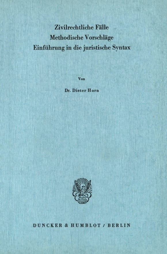 Cover Zivilrechtliche Fälle. Methodische Vorschläge