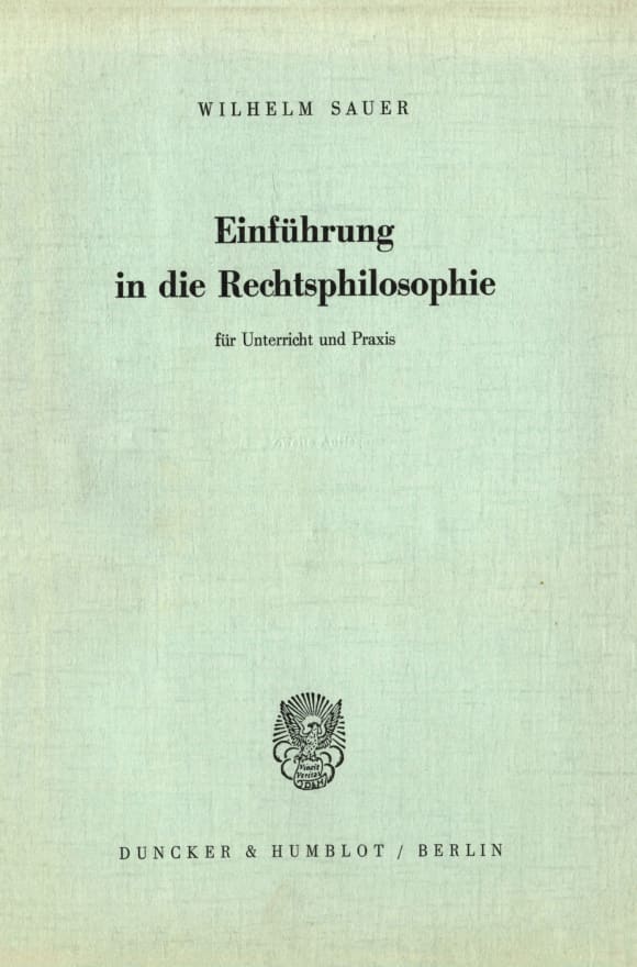 Cover Einführung in die Rechtsphilosophie für Unterricht und Praxis