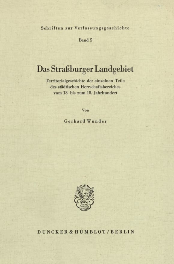 Cover Das Straßburger Landgebiet