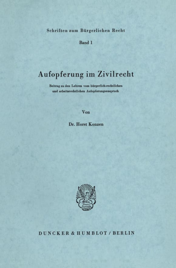 Cover Aufopferung im Zivilrecht