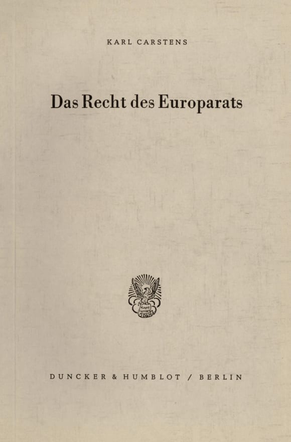 Cover Das Recht des Europarats