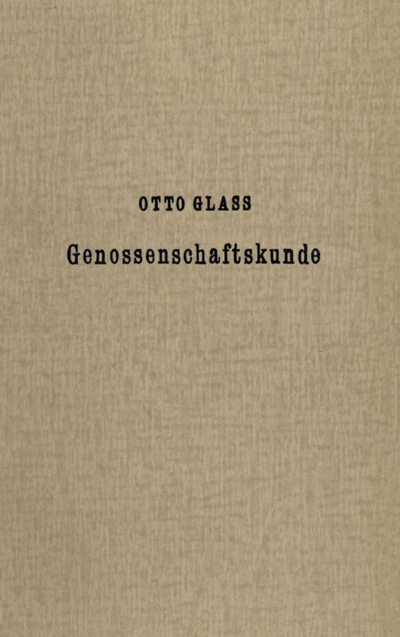 Cover Genossenschaftskunde