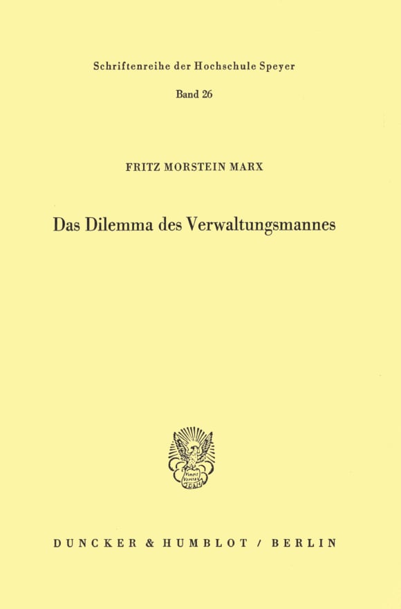 Cover Das Dilemma des Verwaltungsmannes