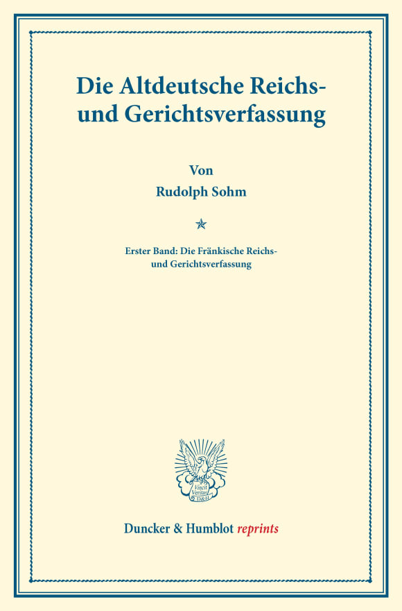 Cover Die Altdeutsche Reichs- und Gerichtsverfassung