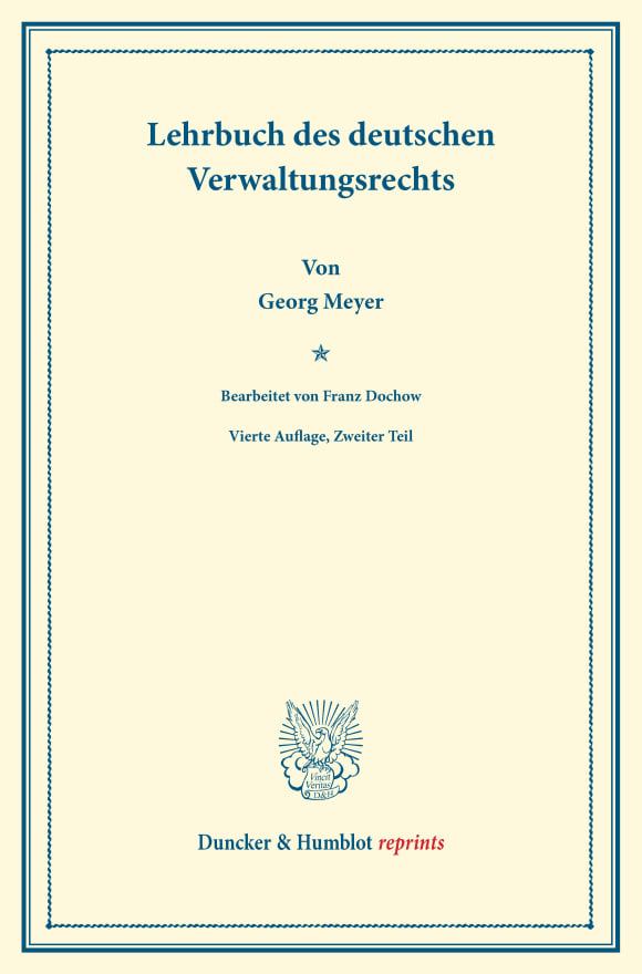 Cover Lehrbuch des deutschen Verwaltungsrechts