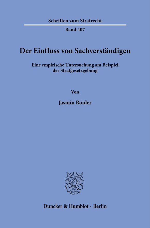 Cover Der Einfluss von Sachverständigen