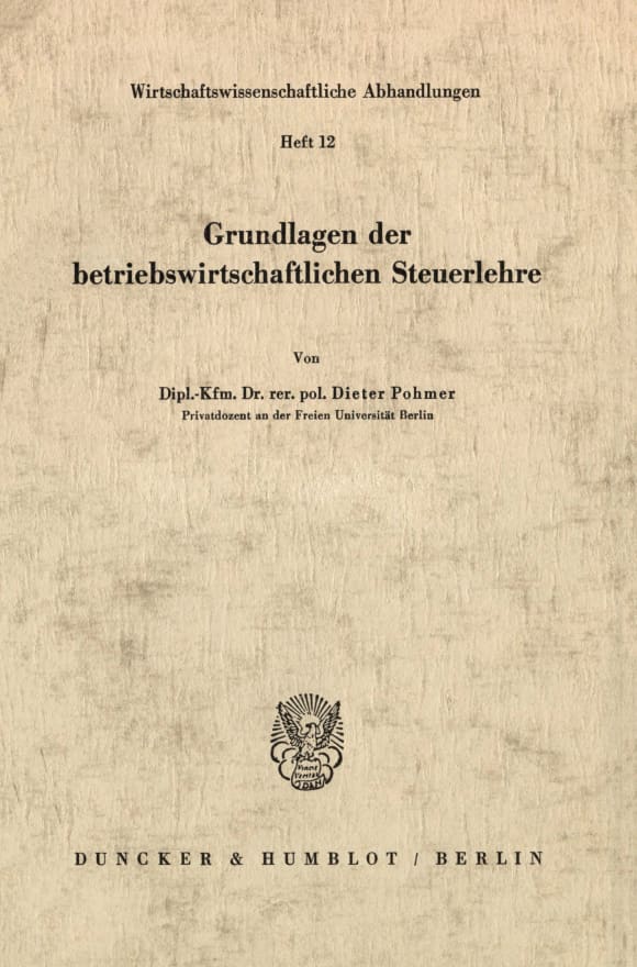 Cover Grundlagen der betriebswirtschaftlichen Steuerlehre