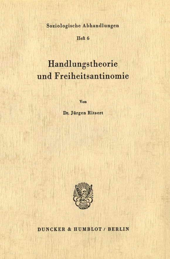 Cover Handlungstheorie und Freiheitsantinomie