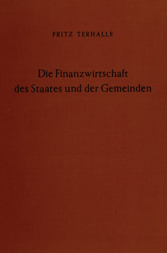 Cover Die Finanzwirtschaft des Staates und der Gemeinden