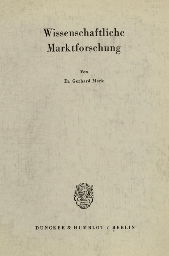 Cover Wissenschaftliche Marktforschung