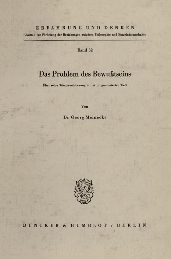 Cover Das Problem des Bewußtseins