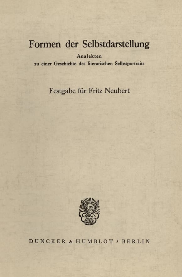 Cover Formen der Selbstdarstellung