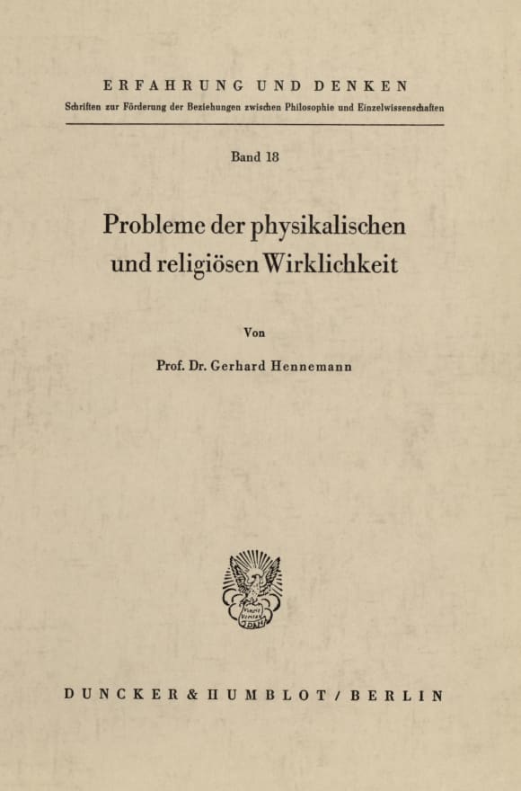 Cover Probleme der physikalischen und religiösen Wirklichkeit