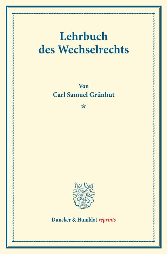 Cover Lehrbuch des Wechselrechts