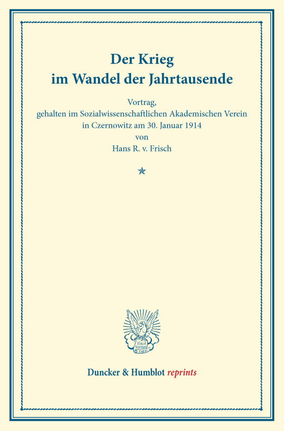 Cover Der Krieg im Wandel der Jahrtausende