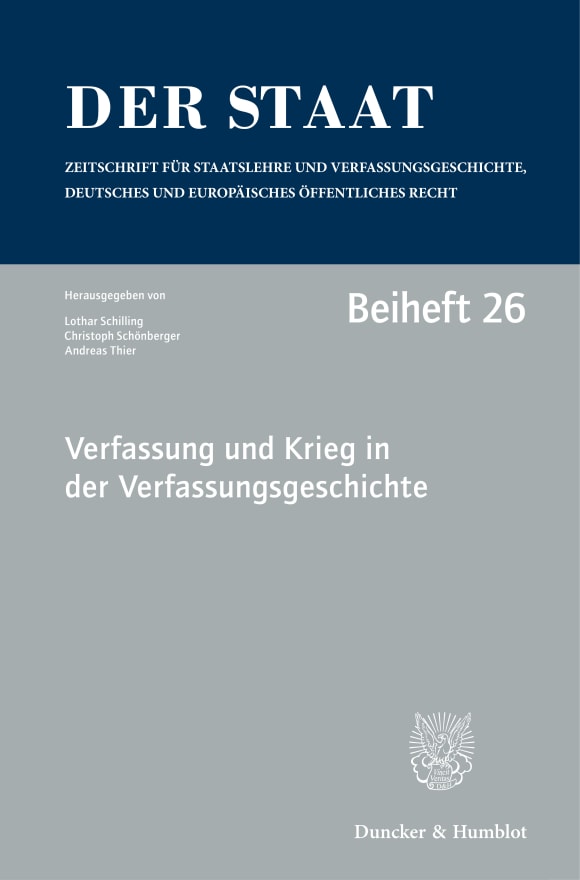 Cover Verfassung und Krieg in der Verfassungsgeschichte