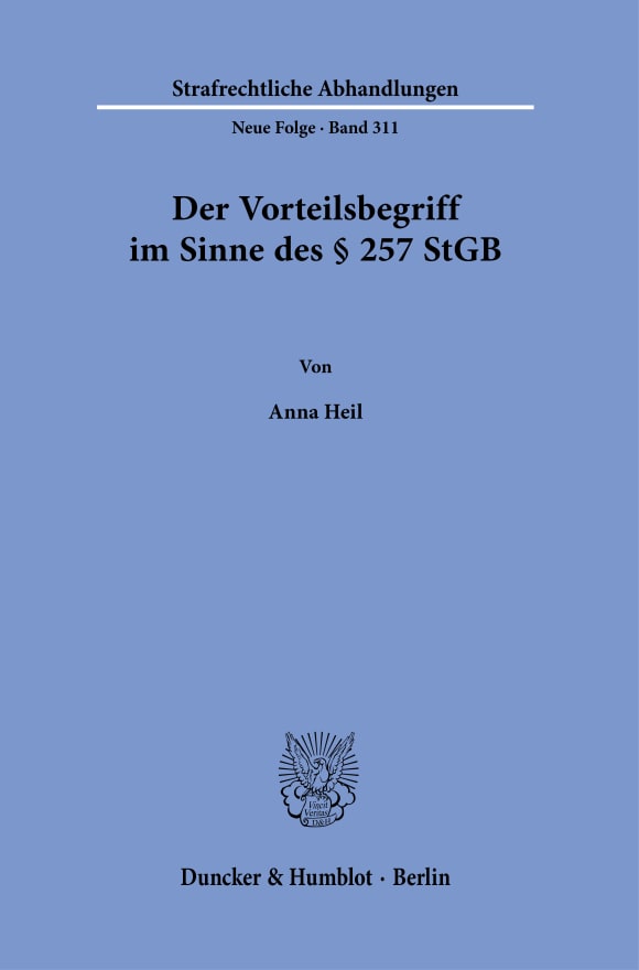 Cover Der Vorteilsbegriff im Sinne des § 257 StGB