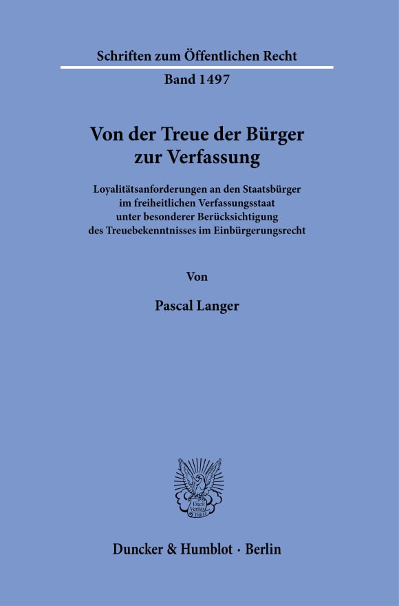 Cover Von der Treue der Bürger zur Verfassung