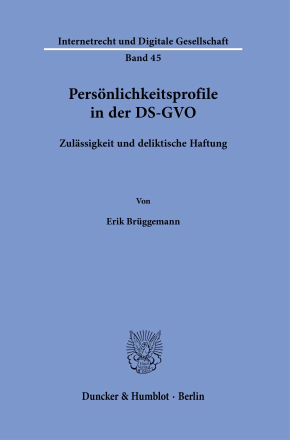 Cover Persönlichkeitsprofile in der DS-GVO