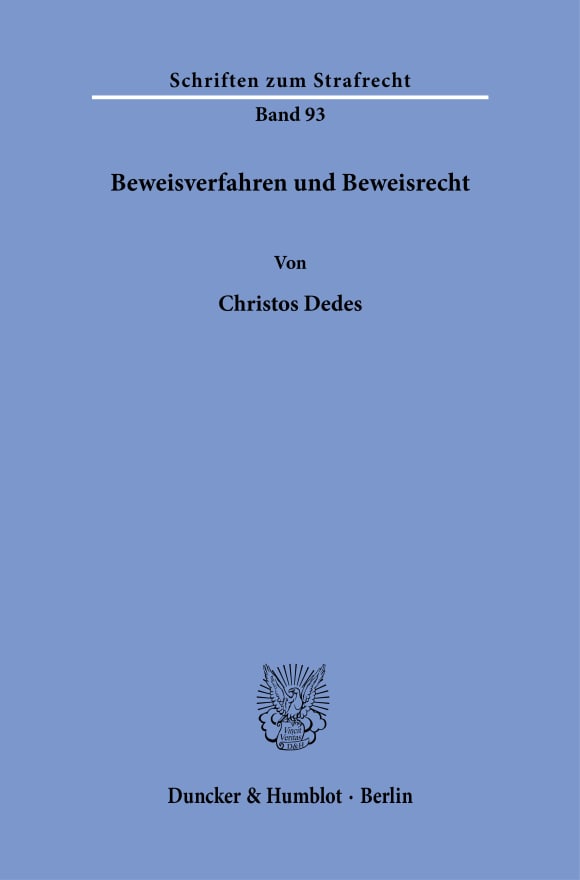 Cover Beweisverfahren und Beweisrecht