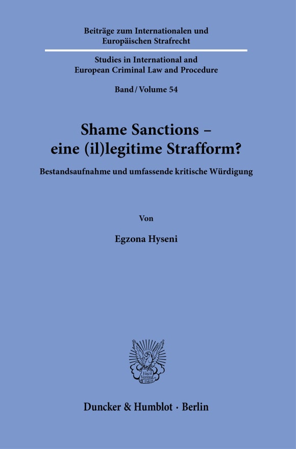 Cover Shame Sanctions – eine (il)legitime Strafform?