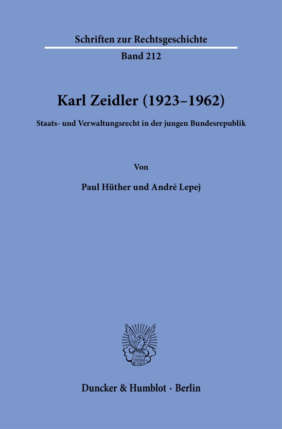 Cover Karl Zeidler (1923–1962)