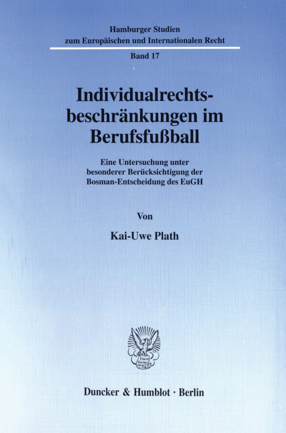 Cover Individualrechtsbeschränkungen im Berufsfußball