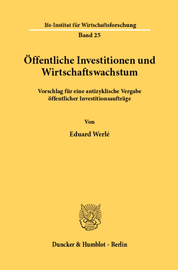 Cover Öffentliche Investitionen und Wirtschaftswachstum