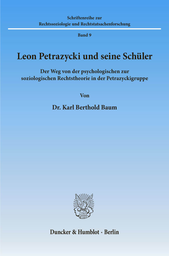 Cover Leon Petrazycki und seine Schüler