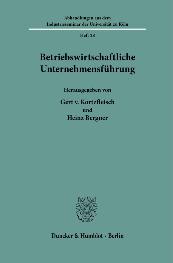 Cover Betriebswirtschaftliche Unternehmensführung