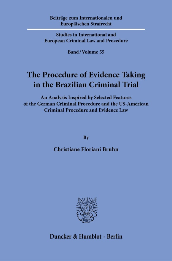 Cover The Procedure of Evidence Taking in the Brazilian Criminal Trial