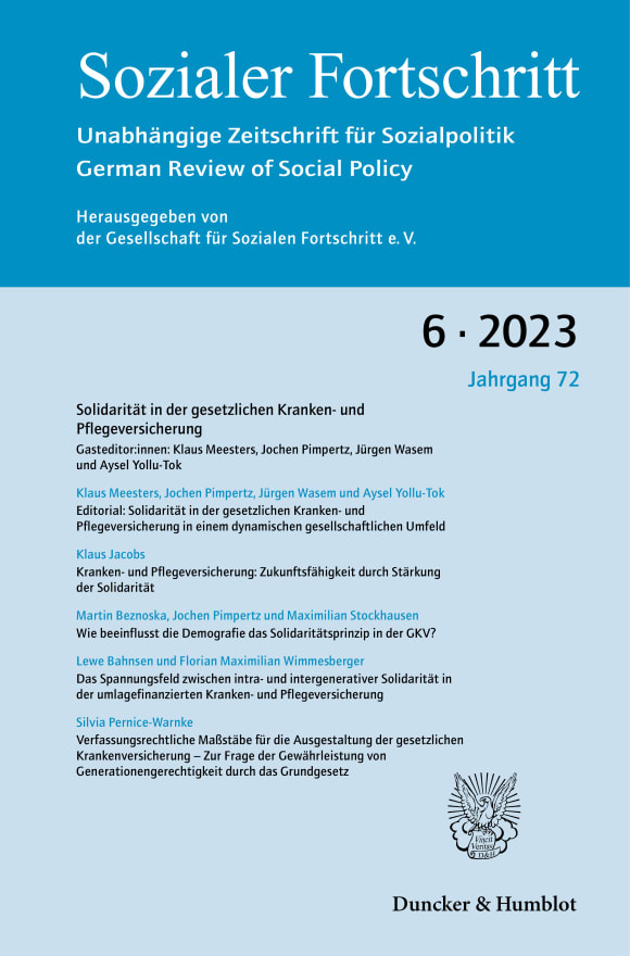 Cover Solidarität in der gesetzlichen Kranken- und Pflegeversicherung (SF 6/2023)