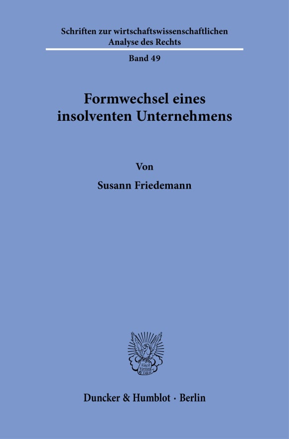 Cover Formwechsel eines insolventen Unternehmens