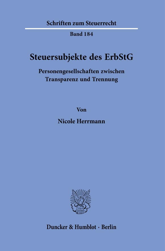 Cover Steuersubjekte des ErbStG