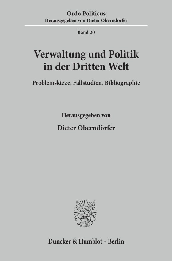 Cover Verwaltung und Politik in der Dritten Welt