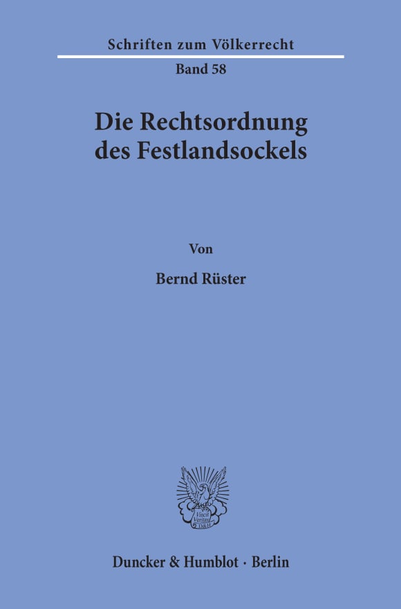 Cover Die Rechtsordnung des Festlandsockels