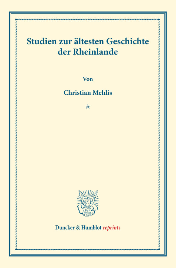 Cover Studien zur ältesten Geschichte der Rheinlande