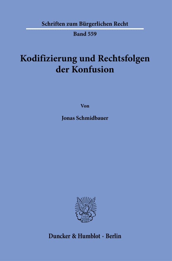 Cover Kodifizierung und Rechtsfolgen der Konfusion