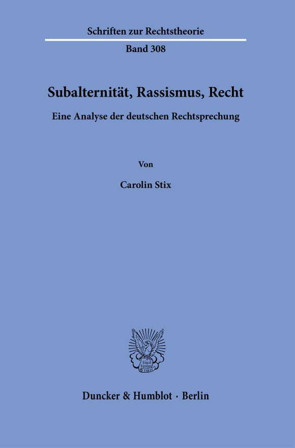 Cover Subalternität, Rassismus, Recht