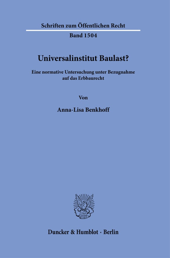 Cover Universalinstitut Baulast?