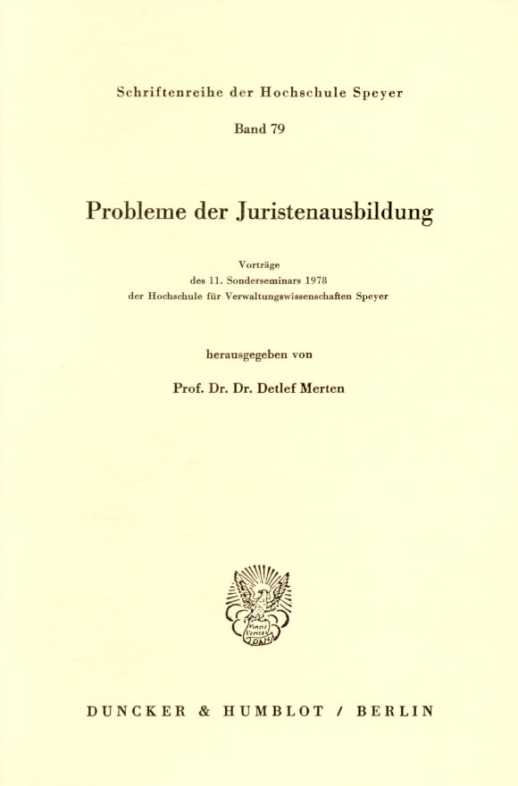 Cover Probleme der Juristenausbildung