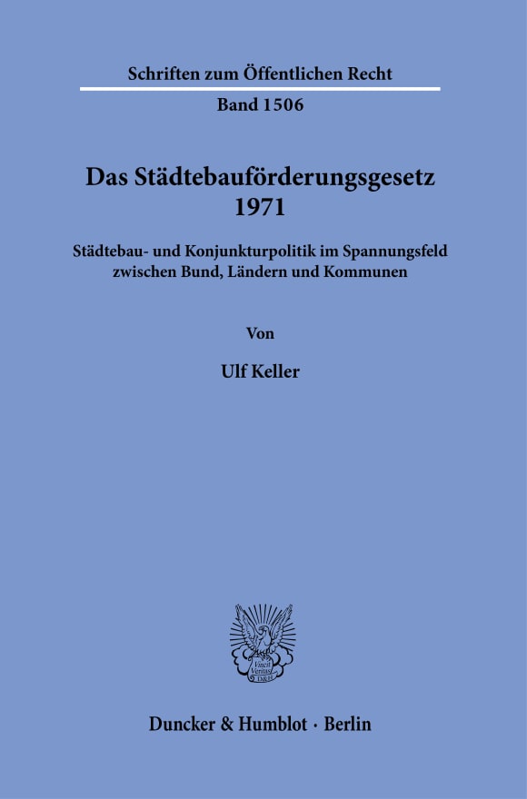 Cover Das Städtebauförderungsgesetz 1971