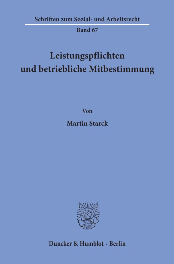 Cover Leistungspflichten und betriebliche Mitbestimmung